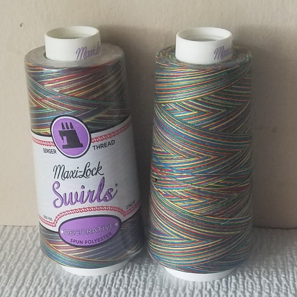 Maxi-Lock Swirls 3000 yd Rainbow Swirl Varigated Polyester Serger Thread